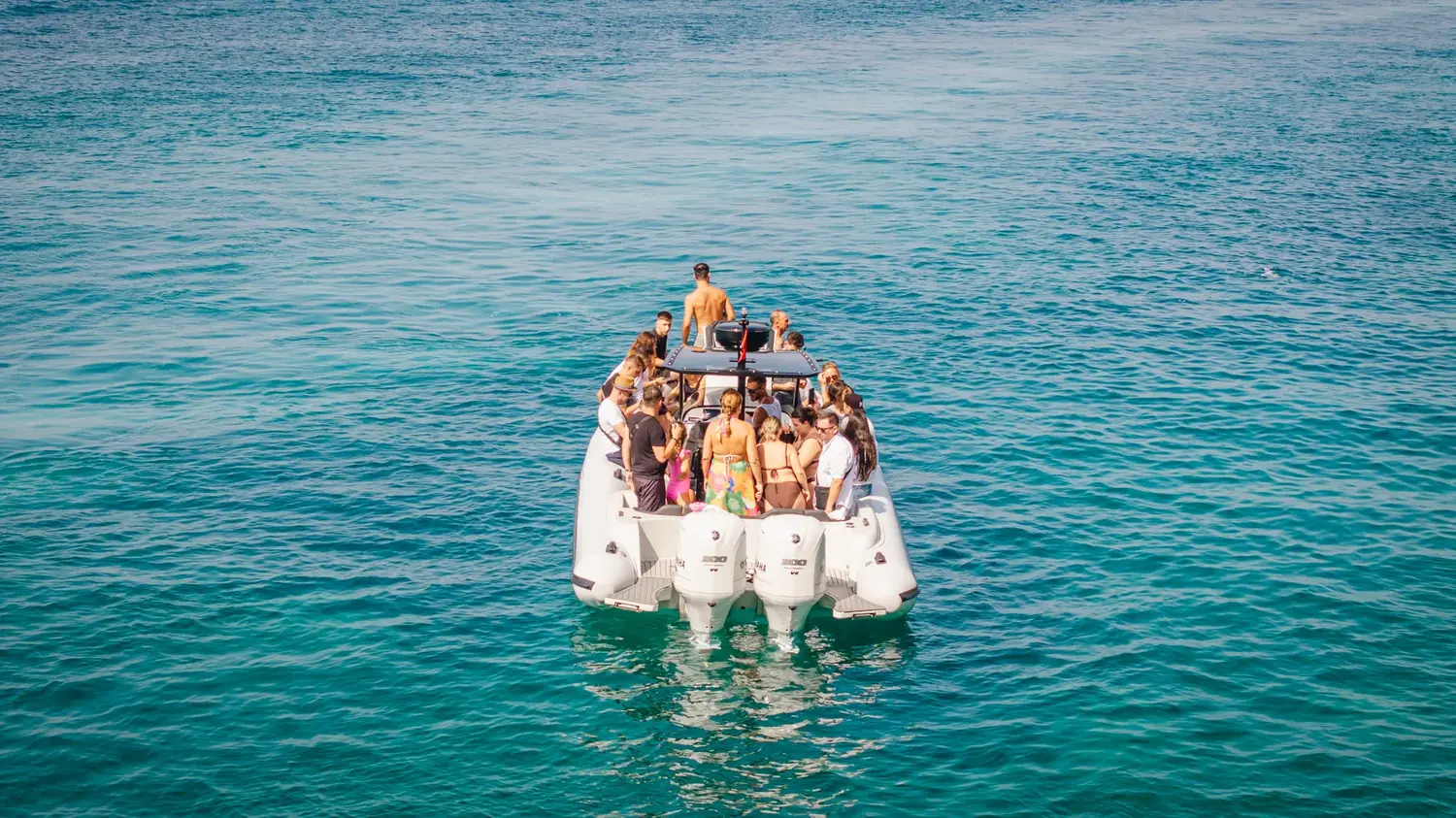 Guests on the Beast Boat out on open water off the Saranda coast